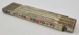 PV) Vintage Lufkin 72&quot; Wooden Foldable Tape Measure Stick USA - $9.89