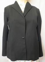 Sasson Paris New York Black Linen Look Career 1 button Blazer Jacket Sz 10 - £11.26 GBP