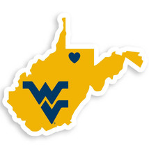west virginia mountaineers state shape logo with heart vinyl decal - £13.29 GBP