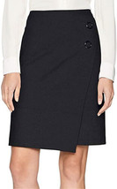 NINE WEST Womens Asymmetrical Crepe Wrap Skirt Color Black Size 8 - £49.25 GBP