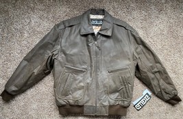 Vintage Men&#39;s Excelled Brown Leather Bomber Jacket - Size XL - New with ... - £113.64 GBP
