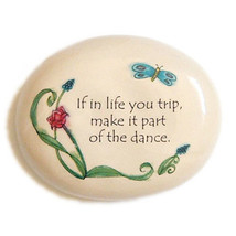 If In Life You Trip... Ceramic Garden Rock Table Plaque Paperweight Home Office - £7.95 GBP