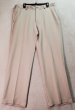 IZOD Dress Pants Mens Size 38 Tan 100% Polyester Flat Front Straight Leg... - €16,11 EUR