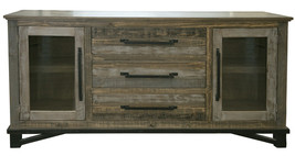 69&quot; Brown Solid and Manufactured Wood Distressed Buffet Table - $49,043.15 MXN