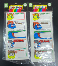 Puffy Animal Stickers Keep Out Beware Property of Etc New in Package Vintage - £10.26 GBP