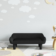 vidaXL Kids Sofa Black Velvet, Solid Pine Wood Mini Durable Kids Sofa - $125.65