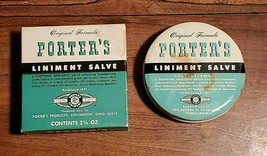 Vintage Porter&#39;s Original Formula Liniment Salve 2 1/4 oz. Container &amp; Box - £11.49 GBP