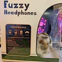Fuzzy Leopard Print Headphones - $12.75