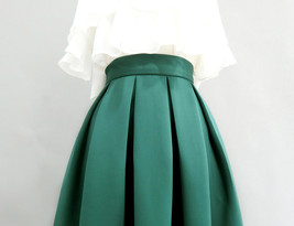 Black A-line Midi Skirt Outfit Glitter Black Custom Plus Size A-line Midi Skirt image 9