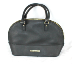 Anne Klein Shoulder Purse With Gold Zipper And Clasp Woman Black Hard Case Lined - £18.21 GBP