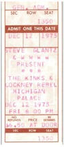 The Kinks Cockney Rebel Ticket Stub Décembre 12 1975 Detroit Mi Inutilisé - £44.96 GBP