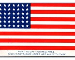 Fight Today United Free Hearts Heroes Are With Thee Patriotic Flag Postc... - $4.42