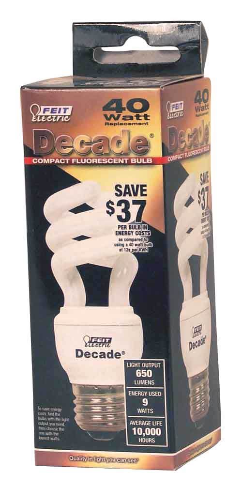 Feit Decade 9W/40W 120V Soft White Twist CFL Bulb E26 Medium Base D9T3 D... - $6.72