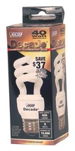 Feit Decade 9W/40W 120V Soft White Twist CFL Bulb E26 Medium Base D9T3 D... - £5.36 GBP