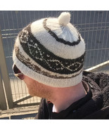 Hand Knit Wool Slouchy Beanie - Soft Warm Knit White Alpaca Wool Winter ... - £33.96 GBP