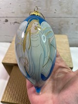 2016 Pier One Li Bien Reverse Paint Teardrop Glass Angel Holiday Ornament - £11.39 GBP