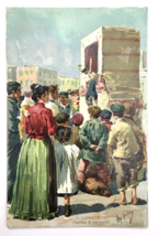 Vtg  PC Italy Napoli Naples Crowd Gathered Watching Show  A. Della Valle - $20.00