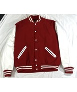 Game Sportswear Varsity Wool Leather Jacket Size L Red &amp; White w/Vikings... - €67,49 EUR