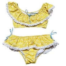 Wildling Well Dressed Wolf Girls Yellow Bikini Swimsuit Size 8 - £35.87 GBP