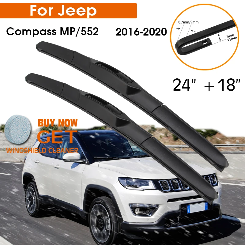 Car Wiper For Jeep Compass MP/552 2016-2020 Windshield Rubber Silicon Refill - £17.16 GBP+