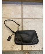 Coach Wristlet Black LEATHER Hand Bag Clutch Pouch Wallet PURSE - $19.75