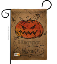 Happy Halloween Burlap - Impressions Decorative Garden Flag G191023-DB - £18.46 GBP