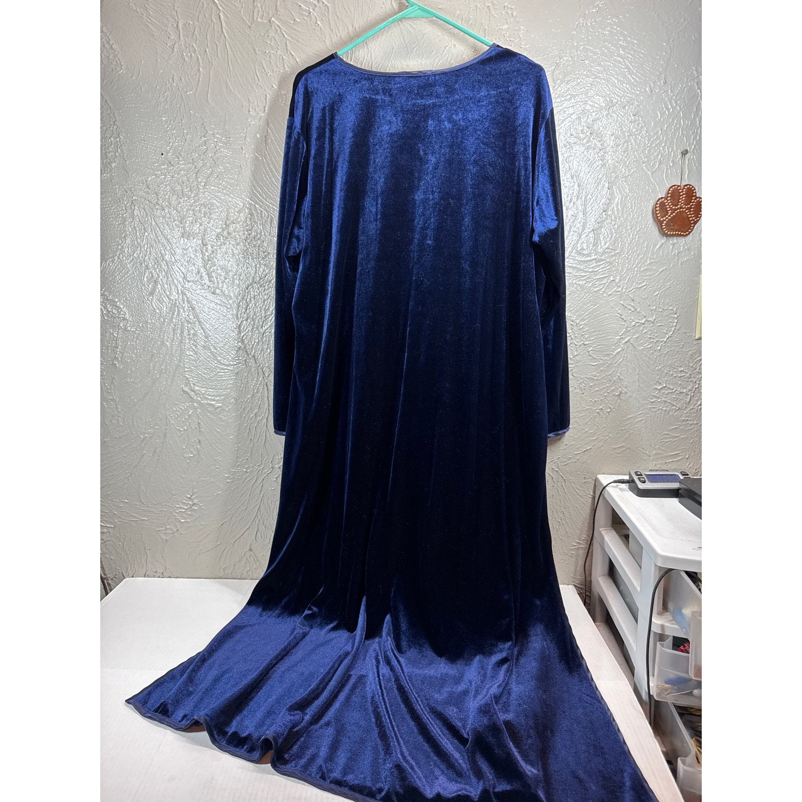 Oscar de la Renta Pink Label Women Nightgown Velveteen Velour Side Slits Size XL Item image 4