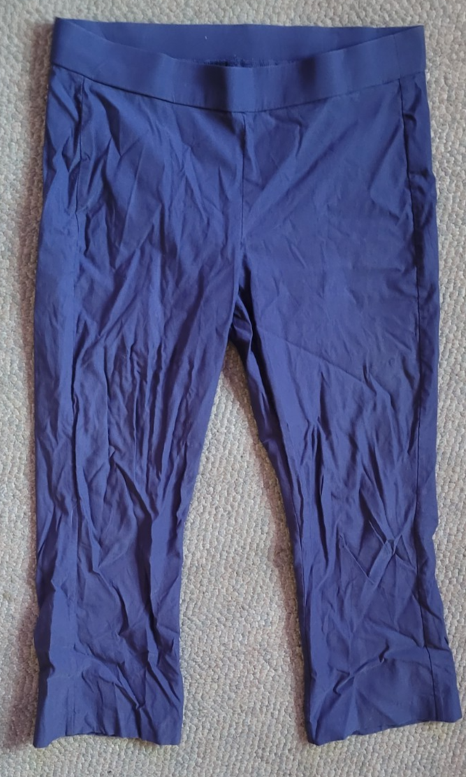 Women&#39;s Athletic Pants Grey/Blue Unbranded Elastic 17&quot; Waist Stretchy Used - $14.99