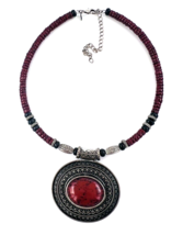 Premier Designs Red Spice BOHO Collar Pendant Necklace - £15.82 GBP