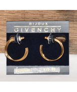 Vintage Givenchy Bijoux Paris Gold Half-Hoop Earrings 1.5&quot; Pierced Earri... - £19.94 GBP