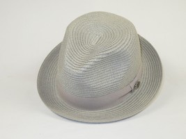 Men's Bently Semi Crushable Fedora Briad Straw Hat Leonardo LE233 Silver Gray image 2