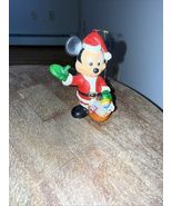 Vintage 1980 Vintage Walt Disney Santa Mickey Mouse 3&quot; Christmas Ornament - $20.98 CAD