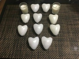 White Heart Floating Candles &amp; Round Tealight Candles - £7.10 GBP