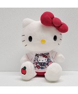 2013 Sanrio Hello Kitty Plush In School Shirt Apple On Foot With Red Bow 8&quot; - $49.40