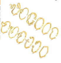 12PCS Adjustable Knuckle Rings for Women 14K Gold Plated stacking rings NEW-
... - £15.57 GBP