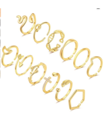 12PCS Adjustable Knuckle Rings for Women 14K Gold Plated stacking rings ... - £15.65 GBP