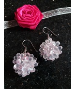 Natural Rose Quartz Gemstones Earrings, Dainty Pink Drops Earrings - $85.00