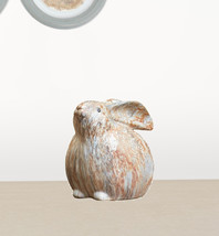Set Of Two 6&quot; Terra Cotta Resin Rabbit Figurine - £40.89 GBP