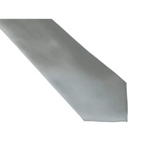 Men's Perry Ellis Tie Classic Satin Silky Feel #Perry-2 Solid Silver Gray image 4