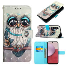 For Samsung Galaxy A15 3D Painting Horizontal Flip Leather Phone Case(Grey Owl) - £3.94 GBP
