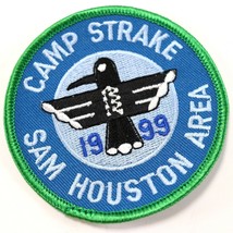 Vtg 1999 Camp Strake Sam Houston Green Blue Boy Scouts America BSA Camp Patch - £9.17 GBP