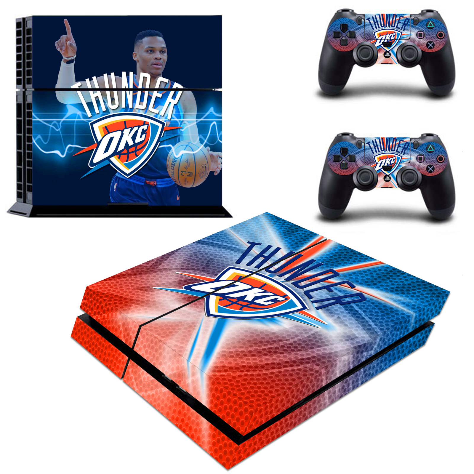 PS4 Console Controller Skin OKC Thunder Russell NBA VInyl Decals Covers Stickers - $13.00
