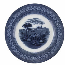 Antique 19th Century Staffordshire Blue Transferware Plate Byzantium Cauldon 9&quot; - £21.93 GBP