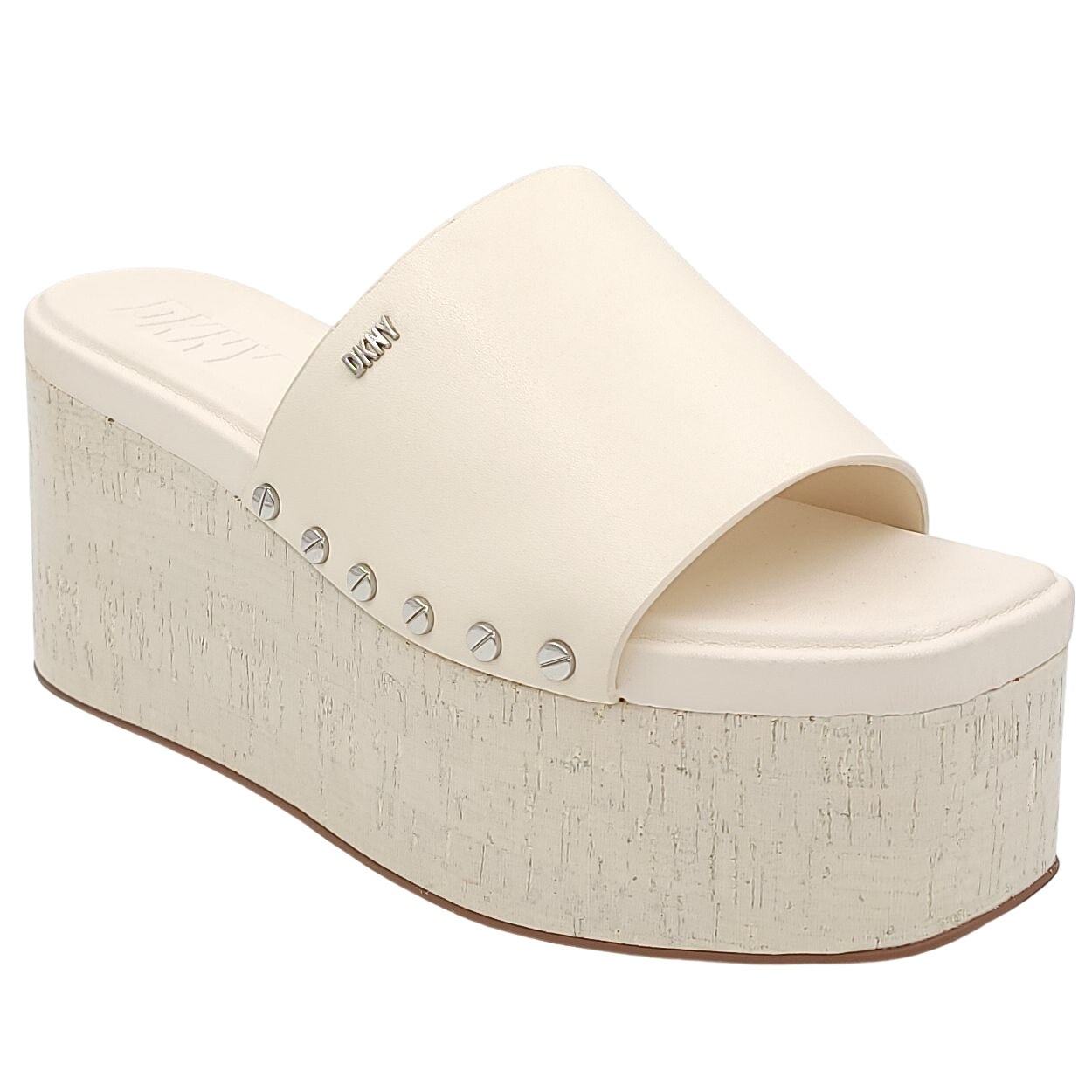 Primary image for DKNY Women Platform Slide Sandals Alvy Size US 9 Egg Nog White Studded