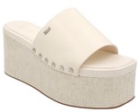 DKNY Women Platform Slide Sandals Alvy Size US 9 Egg Nog White Studded - £40.54 GBP
