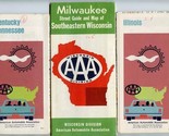 3 AAA Maps with Marked Route from Milwaukee to Nashville &amp; Return 1968 - £14.24 GBP