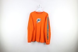 Vintage Reebok Mens Small Spell Out Miami Dolphins Football Long Sleeve T-Shirt - £23.69 GBP
