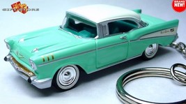 Rare Key Chain 57 Chevy Mint Green White Chevy Bel Air Custom Ltd Great Gift - $58.98