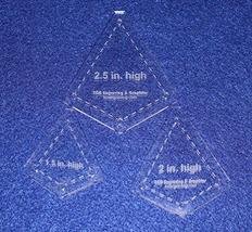 3 Piece Small &quot;Kite&quot; Shape Set - 1/8&quot; Clear Acrylic Quilting Template - - £9.57 GBP