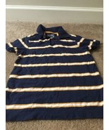 Arizona Boys Blue Striped Short Sleeve Polo Shirt Button &amp; Pullover Size... - £21.74 GBP